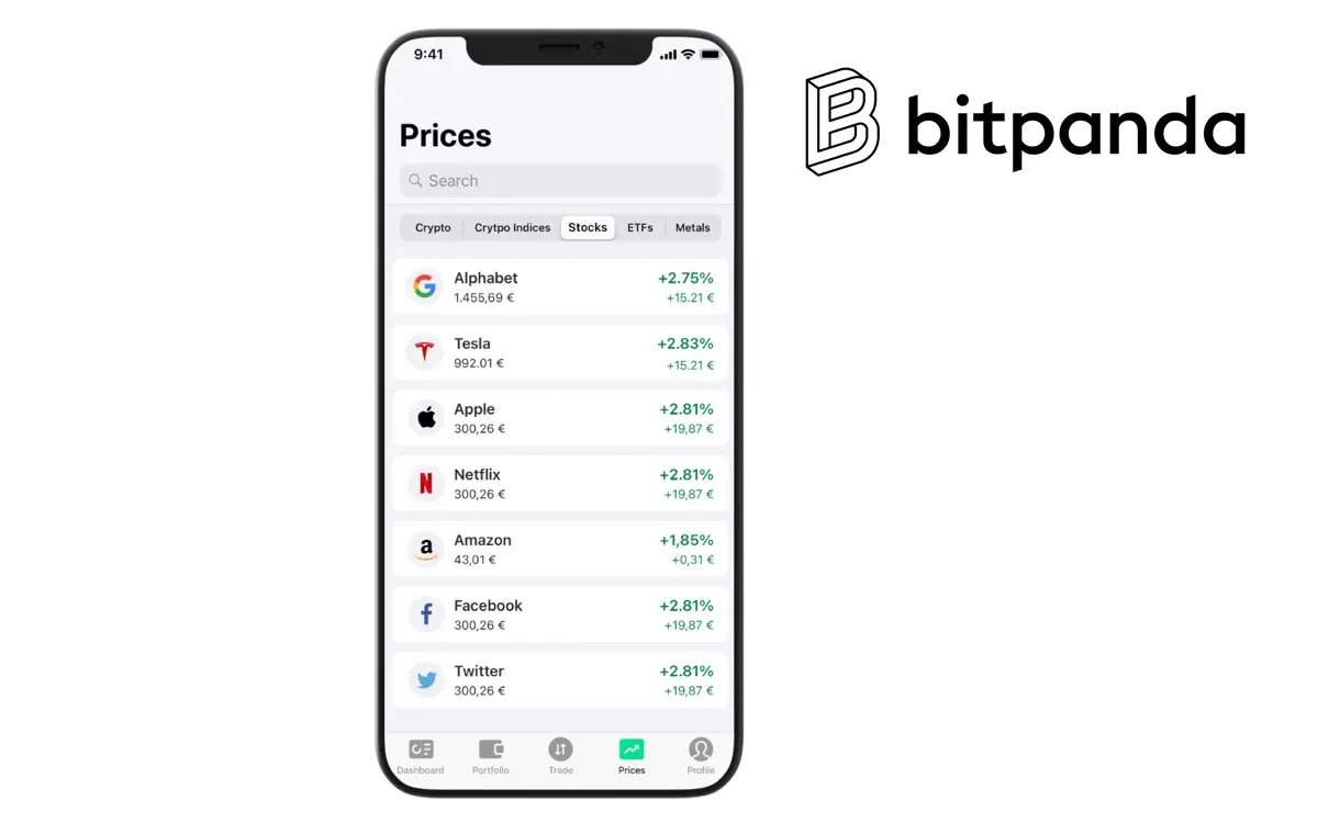 Bitpanda Erfahrungen Screenshot und Logo